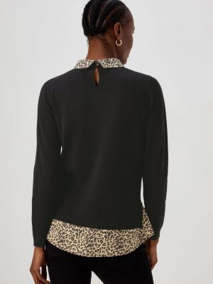 Леопардовая рубашка с принтом Papaya черная