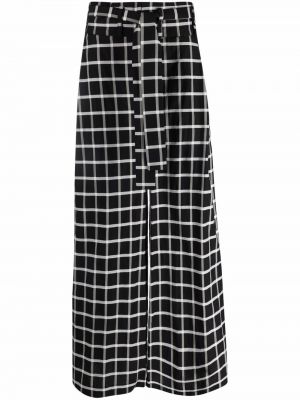 Relaxed fit hlače s karirastim vzorcem s potiskom Erika Cavallini črna