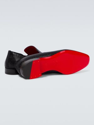 Pantofi loafer din jacard Christian Louboutin negru