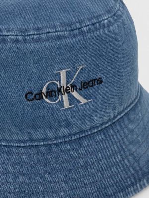 Kapelusz bawełniany Calvin Klein Jeans niebieski