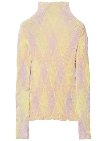 Аргайл пуловер Burberry жълто