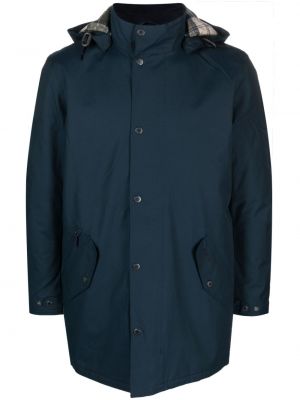 Палто с качулка Barbour синьо