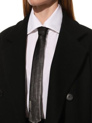 Кожаный галстук Drome черный