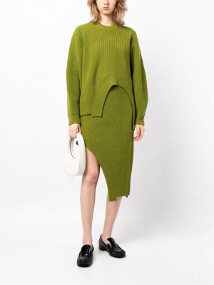Asimetriškas vilnonis megztinis Jnby žalia