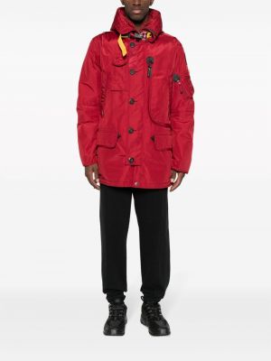 Manteau à boutons à capuche imperméable Parajumpers rouge
