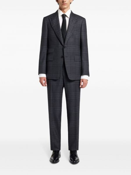 Kostkovaný oblek Tom Ford šedý