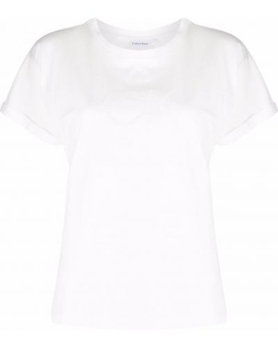 Majica s potiskom Calvin Klein bela