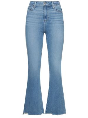 Zvonové džíny s vysokým pasem Paige modré