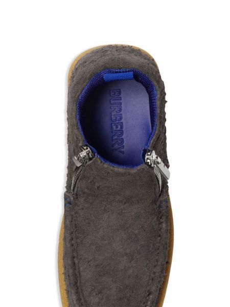 Semišové kotníkové boty Burberry šedé
