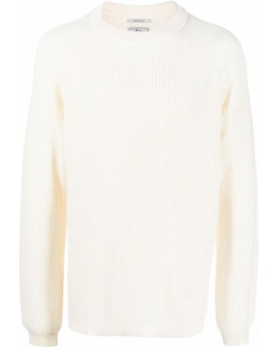 Пуловер с кръгло деколте Woolrich бяло