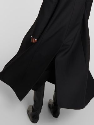 Mohérový vlněný kabát The Row černý