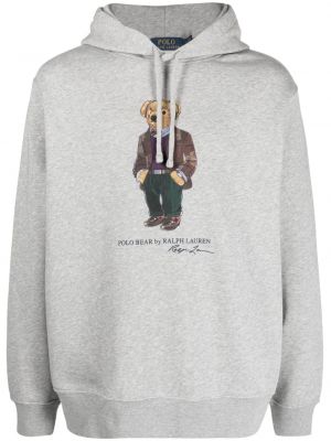 Cord hoodie mit stickerei mit stickerei Polo Ralph Lauren grau