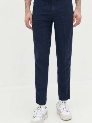 Льняные брюки Abercrombie & Fitch синие
