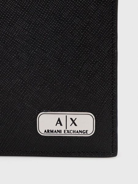 Шкіряний гаманець Armani Exchange, чорний