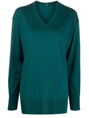 Vilnas džemperis ar v veida izgriezumu Aspesi zaļš