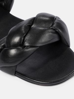 Плетени кожени ниски обувки Miu Miu черно