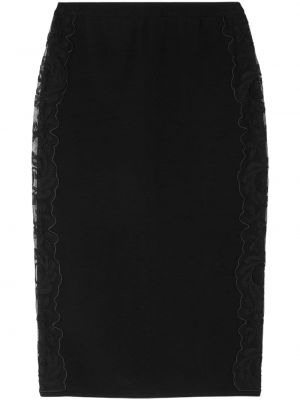 Midi suknja s cvjetnim printom Versace crna