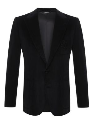 Хлопковый пиджак Dolce & Gabbana черный