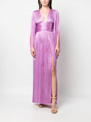 Plisované hedvábné večerní šaty Maria Lucia Hohan fialové