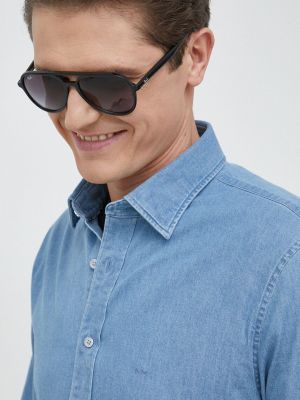 Slim fit džínová košile Michael Kors modrá