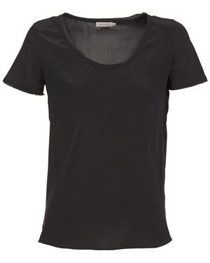 Jedwabna koszulka z krótkim rękawem Calvin Klein Jeans czarna