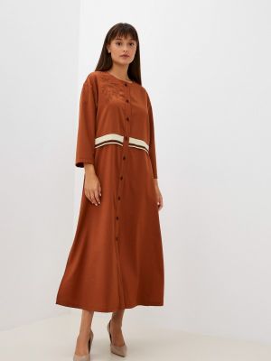 Платье-рубашка Agenda коричневое