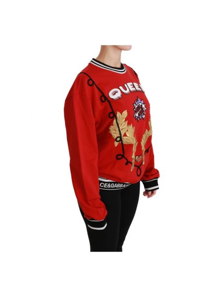 Sweter z cekinami Dolce And Gabbana czerwony