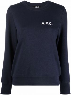 Bluza bawełniana z nadrukiem A.p.c. niebieska