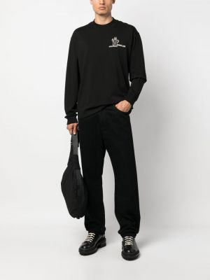 Bluza z nadrukiem Moncler Grenoble czarna