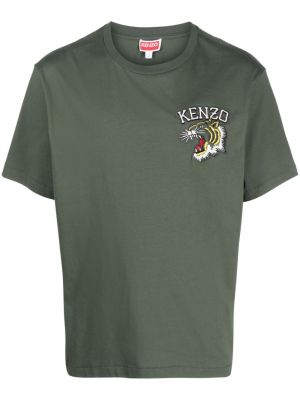 Памучна тениска Kenzo зелено