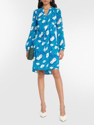 Mini robe en soie Diane Von Furstenberg bleu
