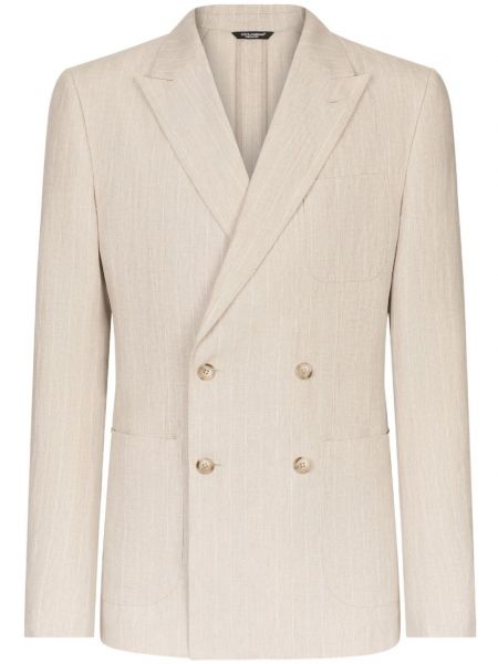 Blazer en lin à rayures Dolce & Gabbana beige