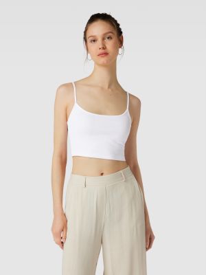 Crop top slim fit Review Female biały