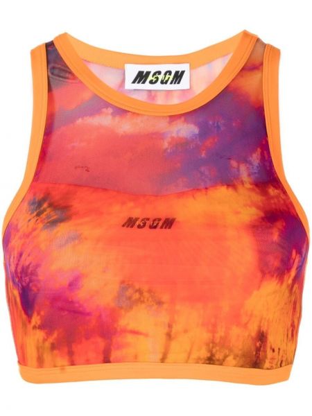 Trykt crop top Msgm oransje