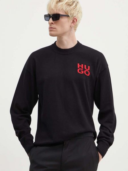 Sweter bawełniany Hugo czarny