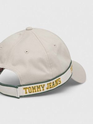 Бавовняна кепка з принтом Tommy Jeans бежева
