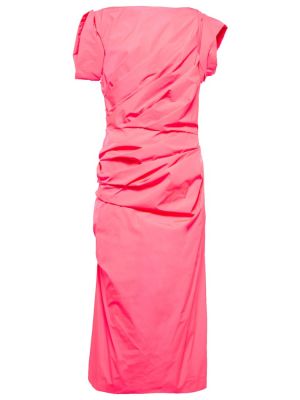 Асиметрична миди рокля Dries Van Noten розово