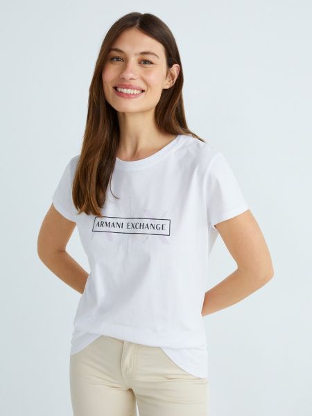 Camiseta con estampado manga corta Armani Exchange blanco