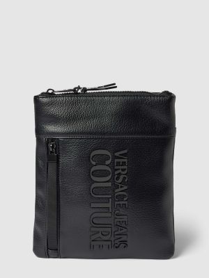 Czarna torba na ramię z nadrukiem Versace Jeans Couture