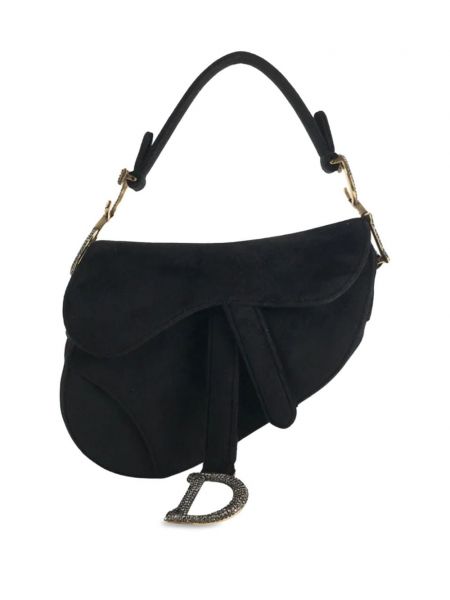 Кадифени мини чанта Christian Dior Pre-owned черно