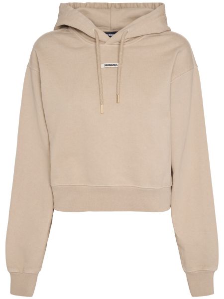 Bomuld hættetrøje Jacquemus beige