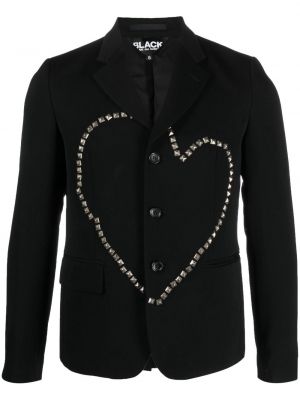 Volnena jakna z vzorcem srca Black Comme Des Garçons