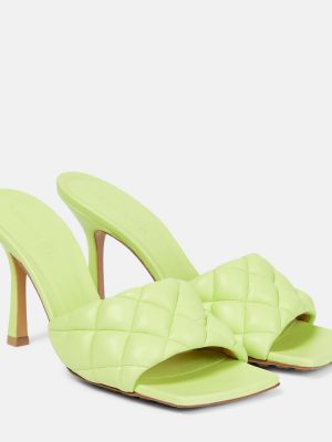 Papuci tip mules din piele Bottega Veneta verde