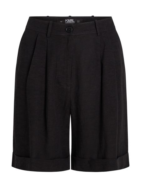 Plisované nohavice Karl Lagerfeld čierna