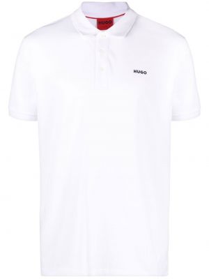 Polo majica s printom Hugo bijela