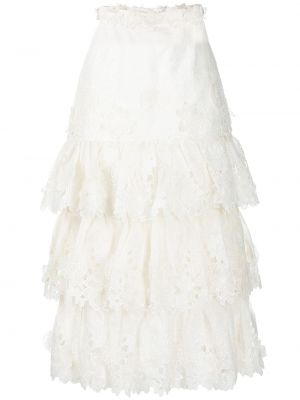 Falda de encaje Zimmermann blanco