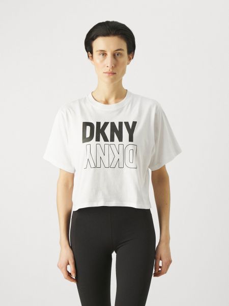 Белая футболка с принтом Dkny