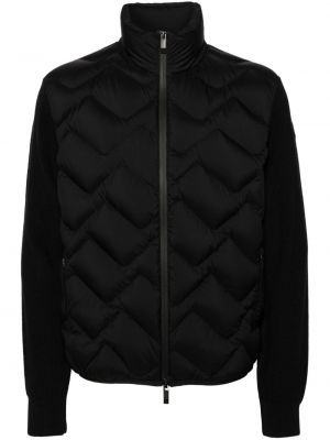 Dūnu jaka ar spalvām ar kapuci Moncler melns