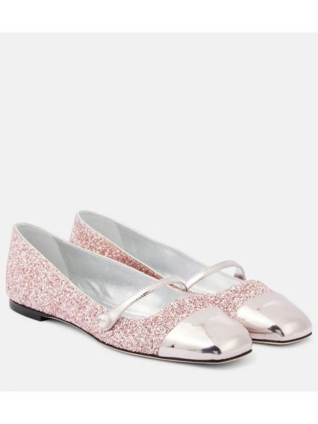 Läder ballerinas Jimmy Choo rosa