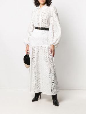 Falda larga con bordado Federica Tosi blanco